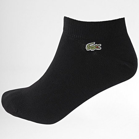 Lacoste - 3 Pares De Calcetines Con Logo Bordado Cocodrilo Negro