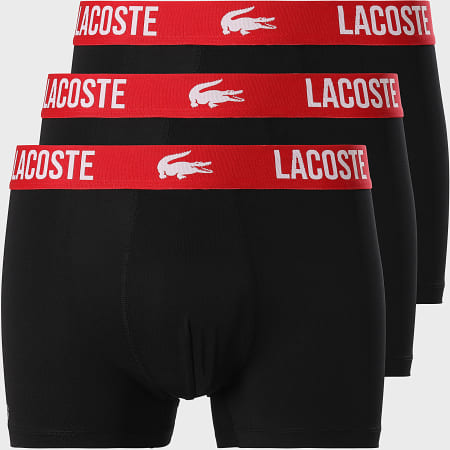 Lacoste - Set di 3 boxer classici nero rosso
