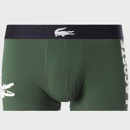 Lacoste - Lot De 3 Boxers Classic Vert Kaki Bleu Marine Blanc