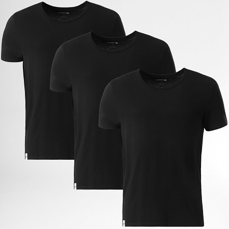 Lacoste - Confezione da 3 magliette con logo ricamato in coccodrillo nero