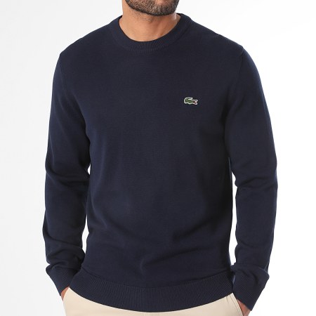 Lacoste - Pull Logo Brodé Crocodile Regular Fit Bleu Marine
