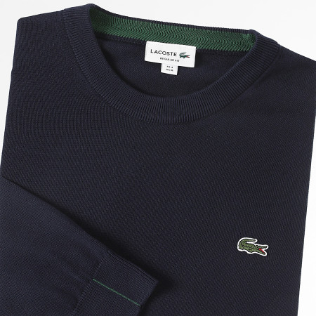 Lacoste - Pull Logo Brodé Crocodile Regular Fit Bleu Marine
