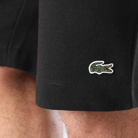 Lacoste - Pantaloncini da jogging con logo ricamato in coccodrillo Nero