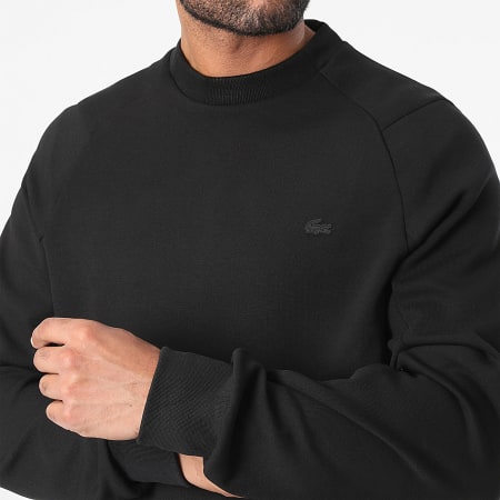 Lacoste - Sweat Crewneck Tech Logo Crocodile Classic Fit Black - Ryses