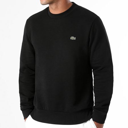 Lacoste - Sweat Crewneck Logo Brodé Crocodile Noir
