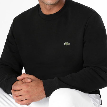 Lacoste - Sweat Crewneck Logo Brodé Crocodile Noir