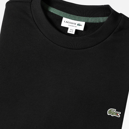 Lacoste - Sweat Crewneck Logo Brodé Crocodile Noir