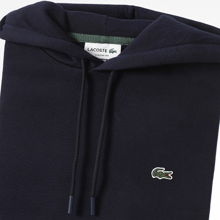 Lacoste - Felpa con cappuccio dal taglio classico con logo ricamato in coccodrillo blu navy