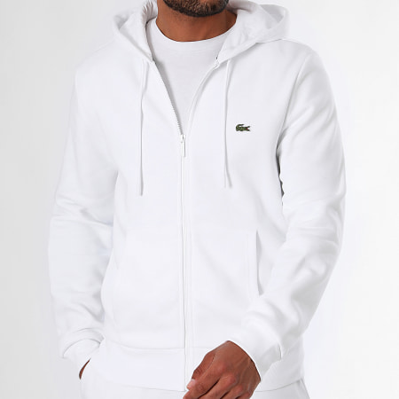 Sweat a capuche lacoste blanc top