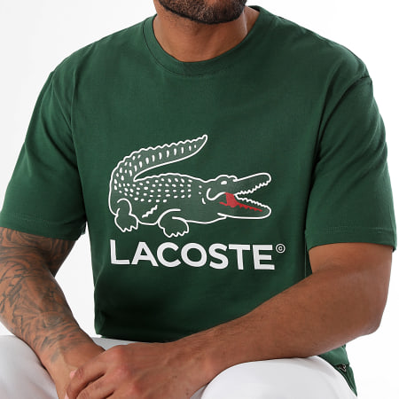 Lacoste - Tee Shirt Big Crocodile Regular Fit Verde scuro