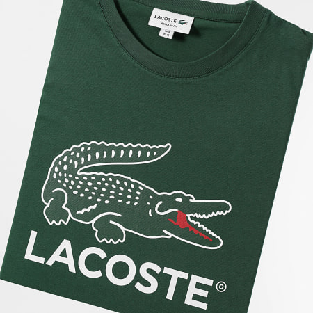 Lacoste - Tee Shirt Big Crocodile Regular Fit Vert Foncé