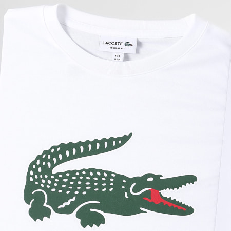 Lacoste - Tee Shirt Big Crocodile Regular Fit Blanc