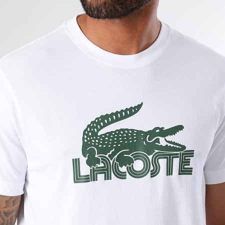 Lacoste - Tee Shirt Big Logo Crocodile Regular Fit Blanco