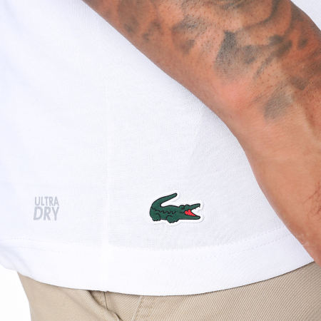 Lacoste - Tee Shirt Big Logo Crocodile Regular Fit Blanc