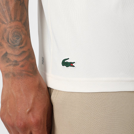Lacoste - Tee Shirt Logo Brodé Crocodile Beige