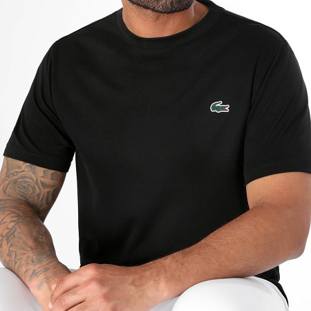 Lacoste - Camiseta Ultra Dry Negra Logo Cocodrilo