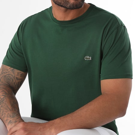 Lacoste - Maglietta con logo del coccodrillo ricamato, vestibilità regolare, verde scuro