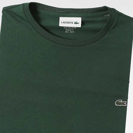 Lacoste - Camisa Logo Cocodrilo Bordada Regular Fit Verde Oscuro