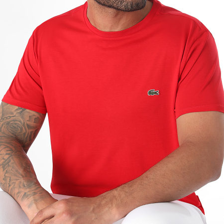 Lacoste - Tee Shirt Logo Brodé Crocodile Regular Fit Rouge