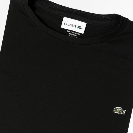 Lacoste - Tee Shirt Logo Brodé Crocodile Regular Fit Noir