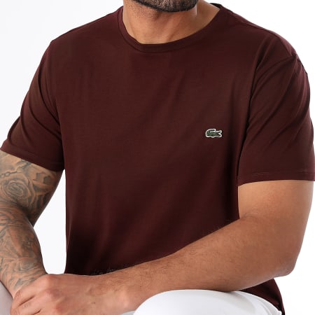 Lacoste - Camisa Logo Cocodrilo Bordada Regular Fit Burdeos
