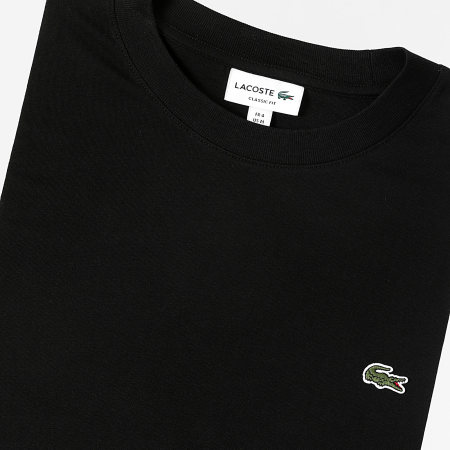 Lacoste - Tee Shirt Manica lunga Logo Coccodrillo ricamato Fit classico Nero