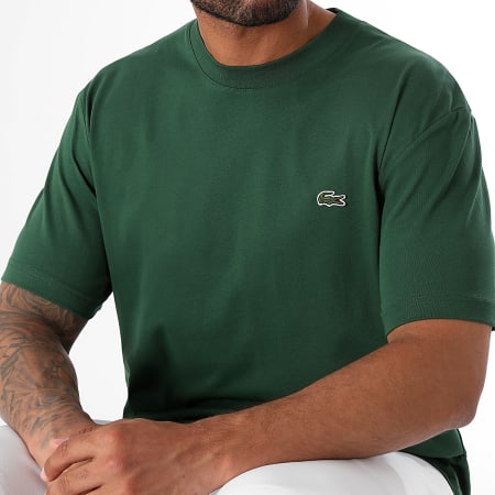 Lacoste - Classic Fit Cocodrilo Logotipo Bordado Camiseta Verde Oscuro