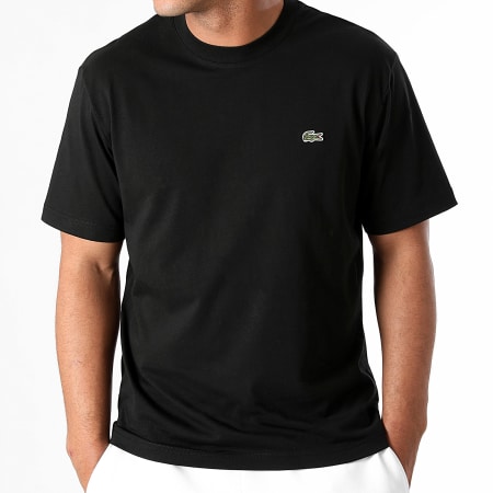 Lacoste - Camiseta Classic Fit Logo Cocodrilo Bordado Negro