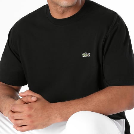 Lacoste - Camiseta Classic Fit Logo Cocodrilo Bordado Negro