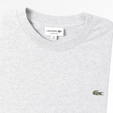 Lacoste - Maglietta Classic Fit con logo del coccodrillo ricamato, grigio erica