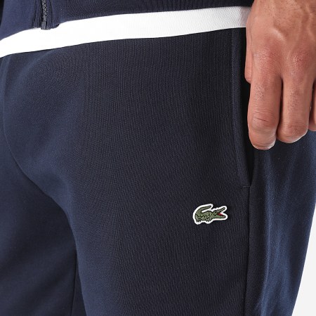 Lacoste - Pantalón de chándal con logotipo bordado de cocodrilo azul marino