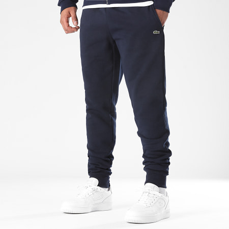 Lacoste - Pantaloni da jogging con logo ricamato in coccodrillo blu navy