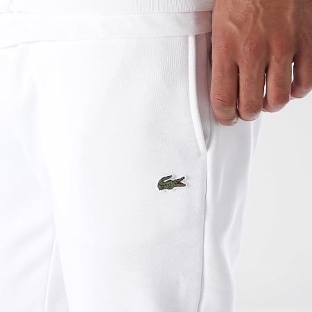 Lacoste Pantalon Jogging Logo Brode Crocodile Blanc LaBoutiqueOfficielle