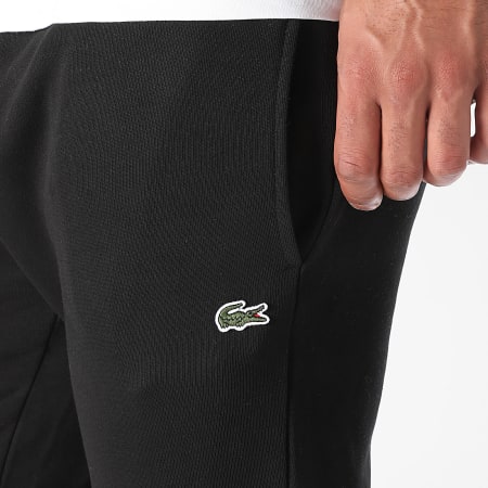 Lacoste - Pantalon Jogging Logo Brodé Crocodile Noir