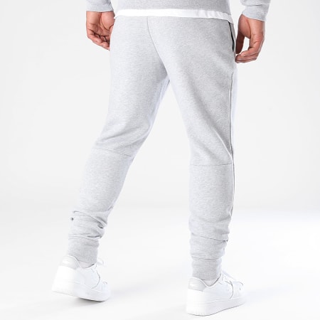 Lacoste - Pantaloni da jogging con logo ricamato in coccodrillo, grigio erica