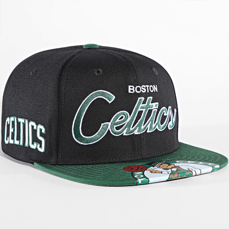 Mitchell and Ness - Casquette Snapback NBA Bigmouth Snapback Boston Celtics Noir Vert Foncé