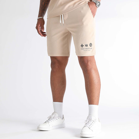 Teddy Yacht Club - Rush Beige Zwart Naaihuis T-shirt en Korte Broek Set