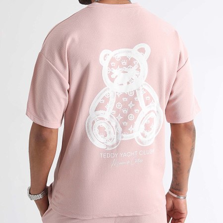 Teddy Yacht Club - Rush Maison De Couture Roze Wit T-shirt en Korte Set