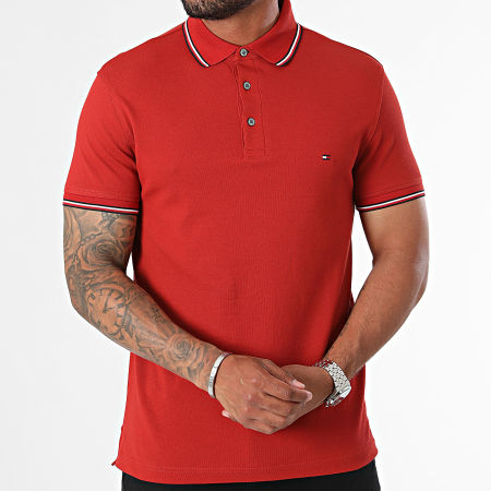 Tommy Jeans - Polo Manches Courtes Slim Tipped 0750 Rouge