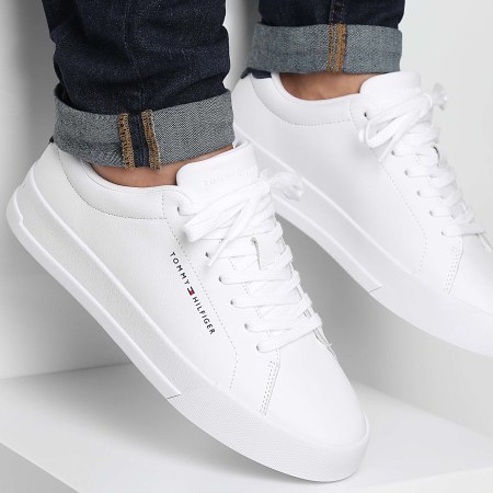 Tommy Hilfiger - Court Leather Grain Essential 5297 Bianco Desert Sky Sneakers