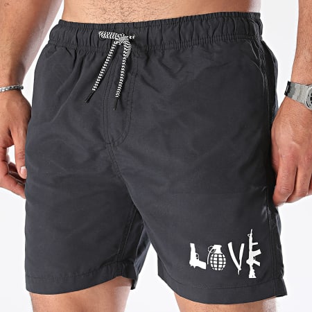 25G - Short De Bain Love Noir Blanc