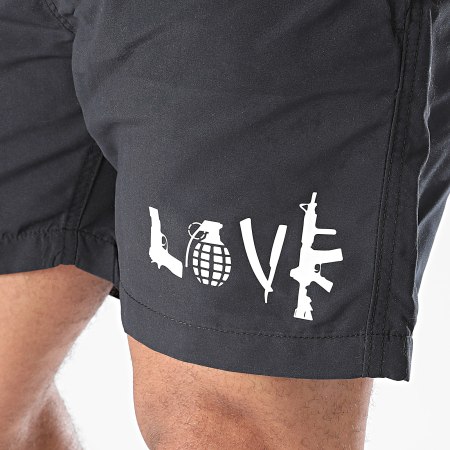 25G - Short De Bain Love Noir Blanc