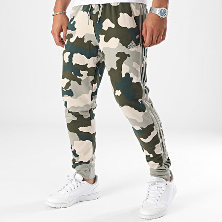 Adidas Sportswear - Pantaloni da jogging mimetici IV7384 Beige Verde Khaki Camouflage