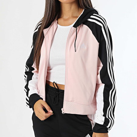 Adidas Sportswear - Boldblock trainingspak voor dames IX3744 Roze Zwart