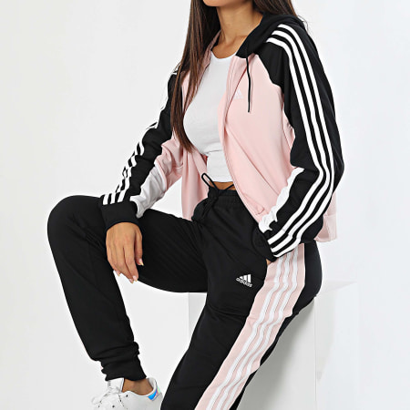 Adidas Sportswear - Boldblock trainingspak voor dames IX3744 Roze Zwart