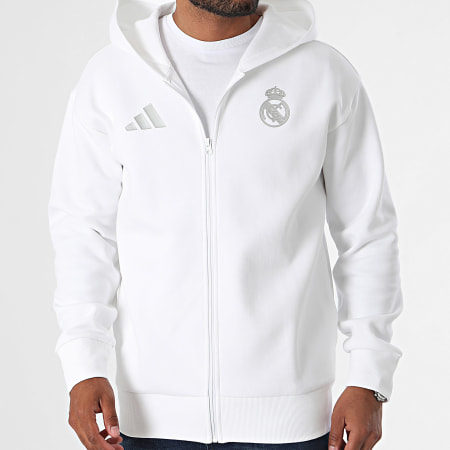 Adidas Sportswear - Sweat Zippé Capuche Real Madrid IT3805 Blanc