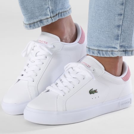 Lacoste - Zapatillas Mujer Powercourt 2.0 2242 Blanco Rosa Claro