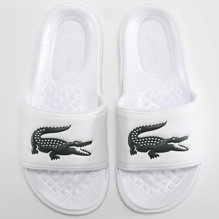 Lacoste - Zapatillas Serve Slide Dual Logo Cocodrilo Blanco