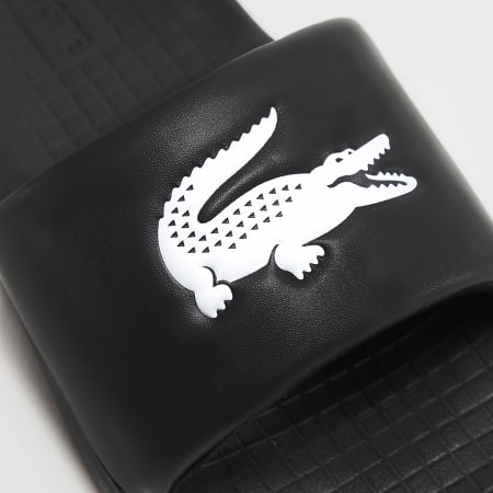 Lacoste - Claquettes Serve Slide Logo Crocodile Noir