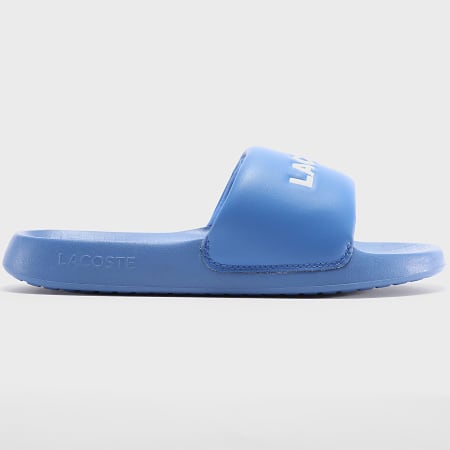 Lacoste - Claquettes Serve Slide Logo Lettrage Bleu Roi